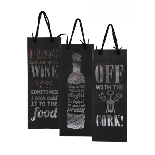 Related Products - Gift Bag Wine English Words 13x35cm EACH