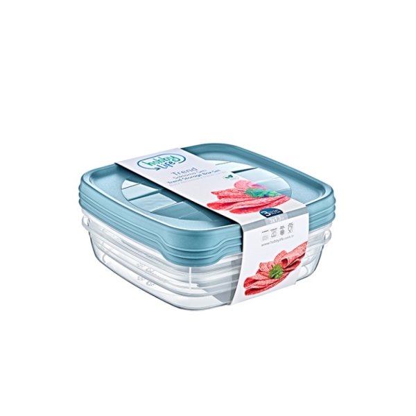 Caprichem products - Square Trend Storage Box 1.3l Set Of 3 P/SET