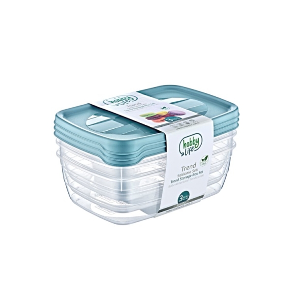 Caprichem products - Rectangle Trend Storage Box 1.2l Set Of 3 P/SET