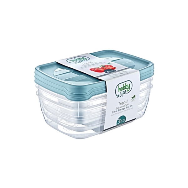 Caprichem products - Rectangle Trend Storage Box 2l Set Of 3 P/SET