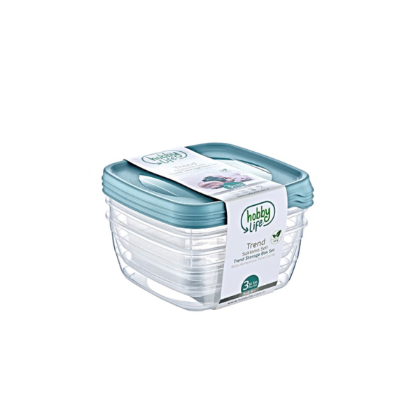 Caprichem products - Square Trend Storage Box 900ml Set Of 3 EACH