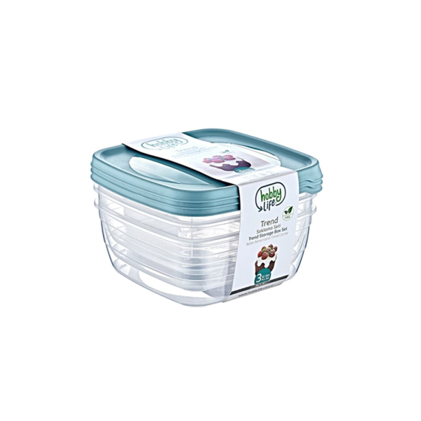 Caprichem products - Square Trend Storage Box 1.5l Set Of 3 EACH