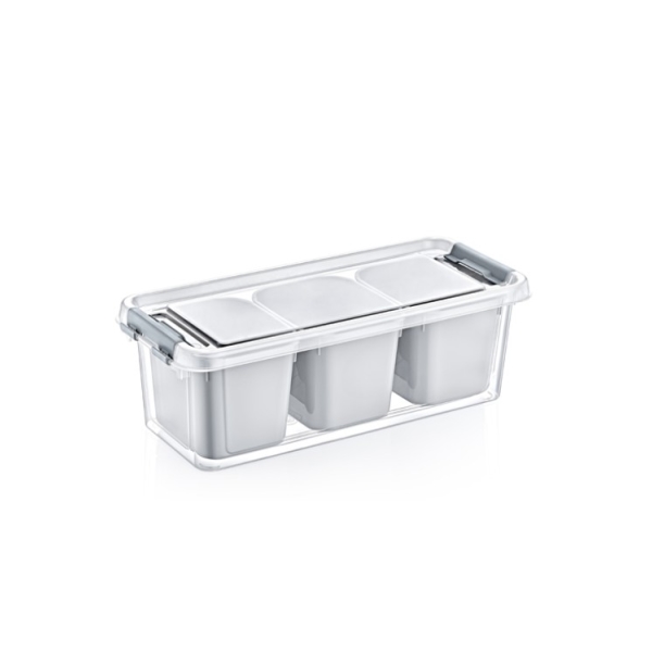 Caprichem products - Deep Grand Organiser Box 1.8l 3 Compartments EACH