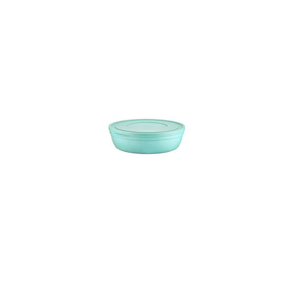 Caprichem products - Sandy Flat Bowl With Lid Matte Green 500ml EACH