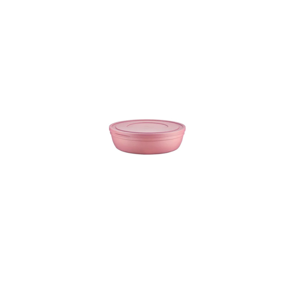 Caprichem products - Sandy Flat Bowl With Lid Matte Pink 500ml EACH