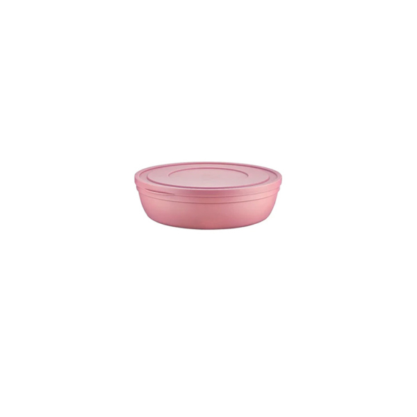Caprichem products - Sandy Flat Bowl With Lid Matte Pink 1.8l EACH
