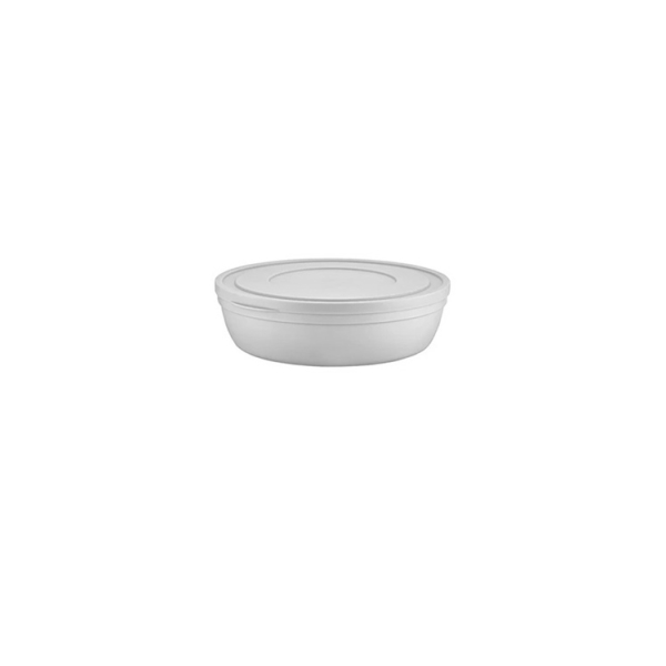 Caprichem products - Sandy Flat Bowl With Lid Matte White 1.8l EACH