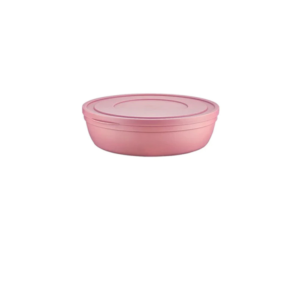 Caprichem products - Sandy Flat Bowl With Lid Matte Pink 2.8l EACH