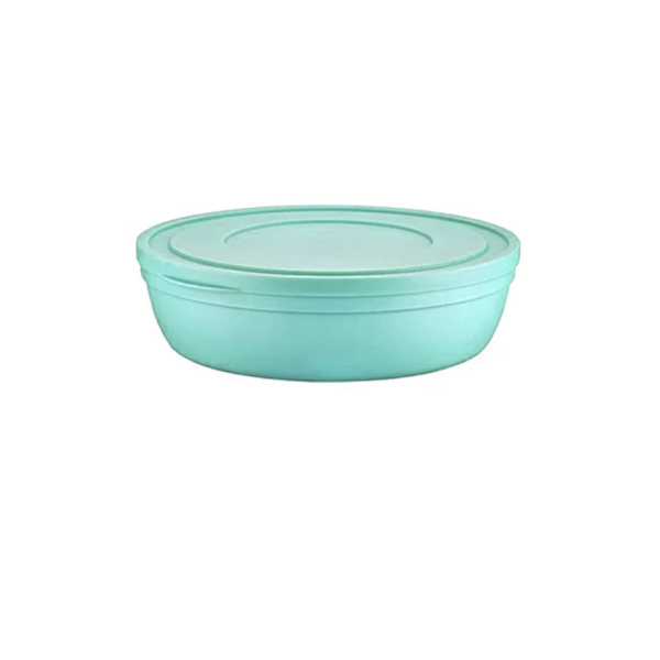 Caprichem products - Sandy Flat Bowl With Lid 4l - Matte Green EACH