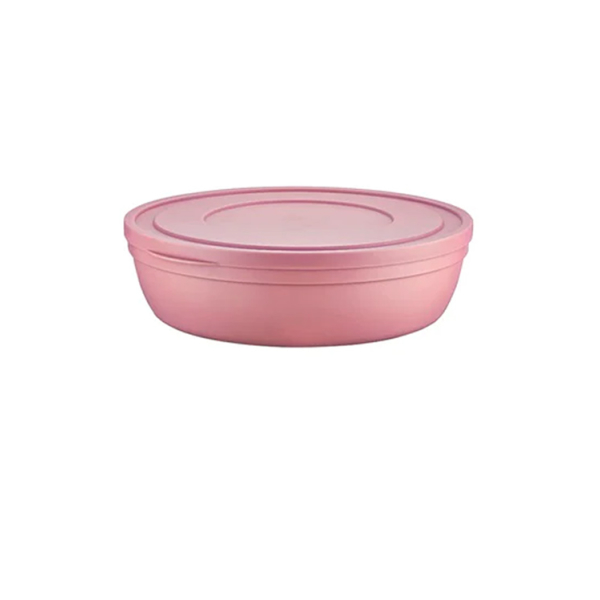 Caprichem products - Sandy Flat Bowl With Lid 4l - Matte Pink EACH