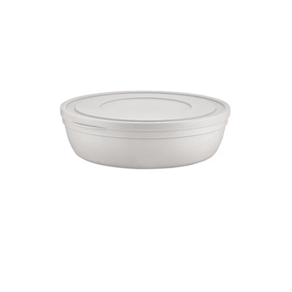 Caprichem products - Sandy Flat Bowl With Lid 4l - Matte White EACH