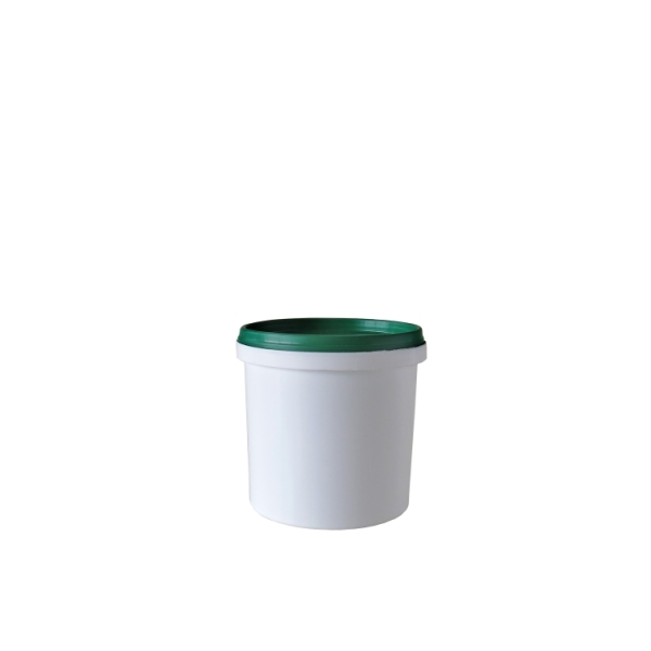 Caprichem products - 500ml Plastic Tub White With Green Lid Light Duty P/BUCKET