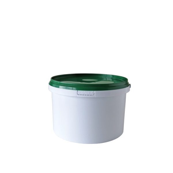 Caprichem products - 2l Plastic Bucket White With Green Lid Light Duty P/BUCKET