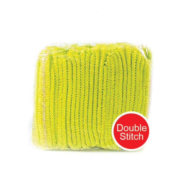 Caprichem products - Disposable Mophead Caps X 100 Double Stitch Yellow P/PACK