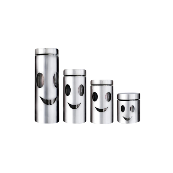 Caprichem products - 4pc Stainless Steel Canisters - Smile EACH