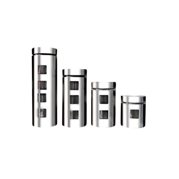 Caprichem products - 4pc Stainless Steel Canisters - Square EACH