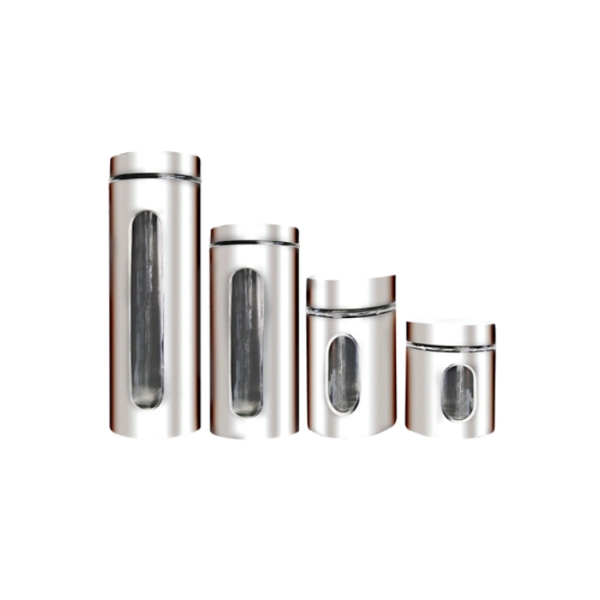 Caprichem products - 4pc Stainless Steel Canisters - Longbar EACH