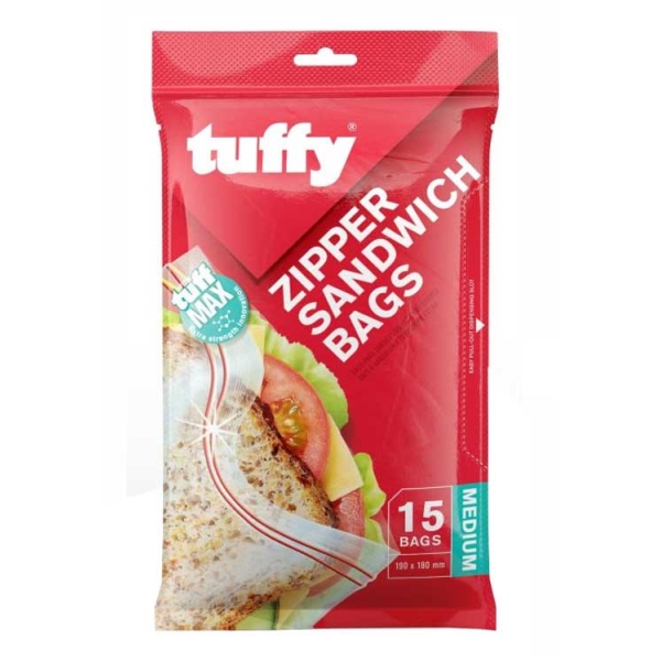 Caprichem products - Tuffy Sandwich Zipper 15's - 190 X 180mm P/PACK