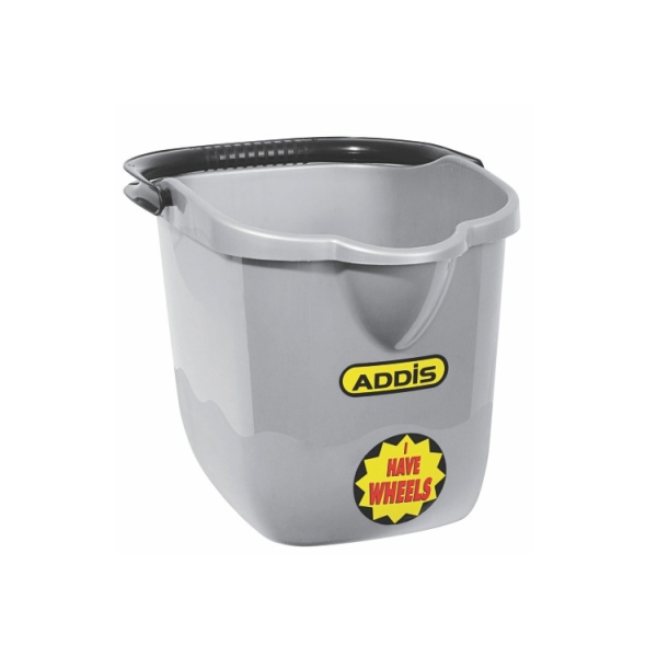 Caprichem products - Rectangular Bucket With Wheels Steel - 18l # EACH