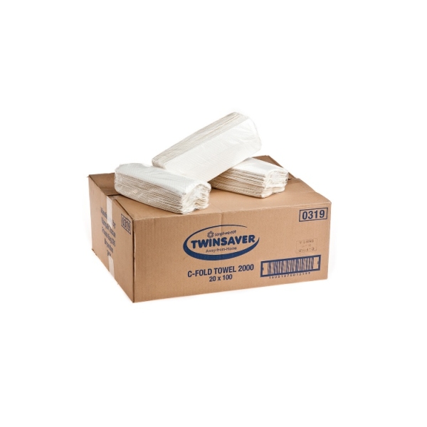 Caprichem products - Twinsaver Flat Hand Towel 2000 One Ply Np0319 P/BOX