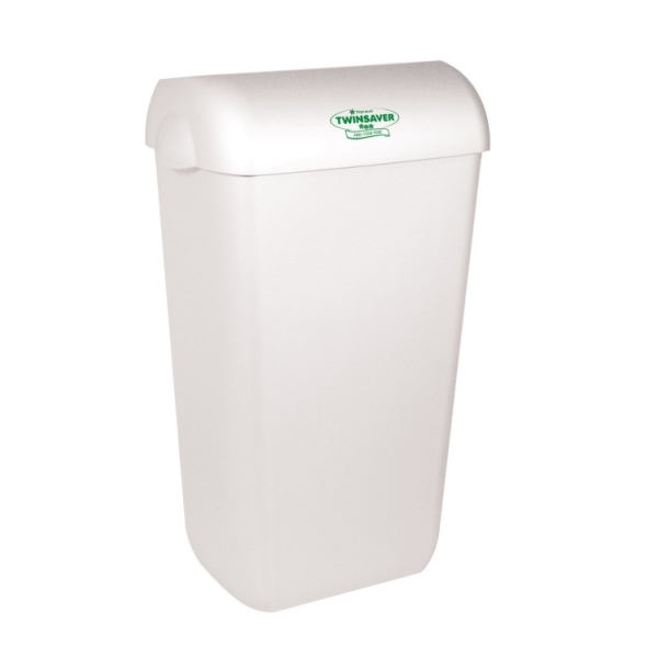Caprichem products - Twinsaver Wall Bin With Lid White 23l Np0935 EACH