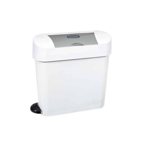 Caprichem products - Sanitary Bin Breeze White - Pedal P/ROLL