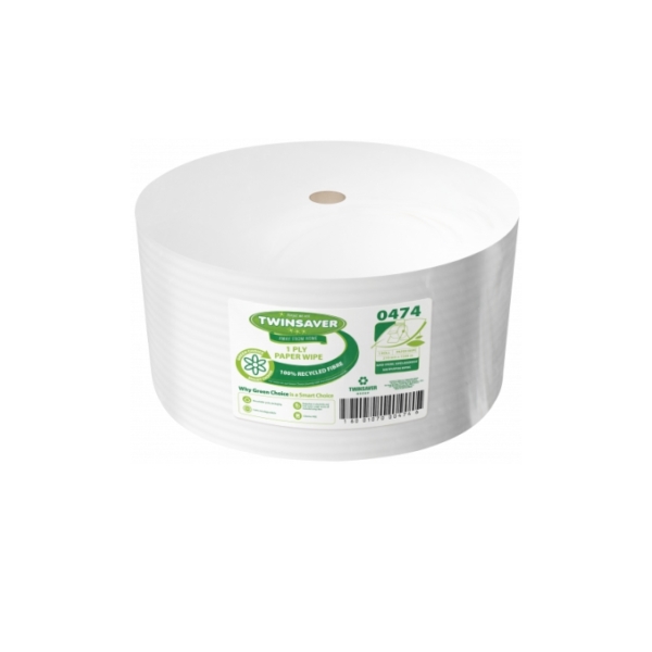 Caprichem products - Twinsaver Wipe One Ply 210mm X 1500m Np0474 P/ROLL