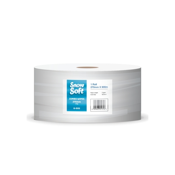 Caprichem products - Snowsoft Jumbo Wipes 270mm X 900m 6-005 P/ROLL