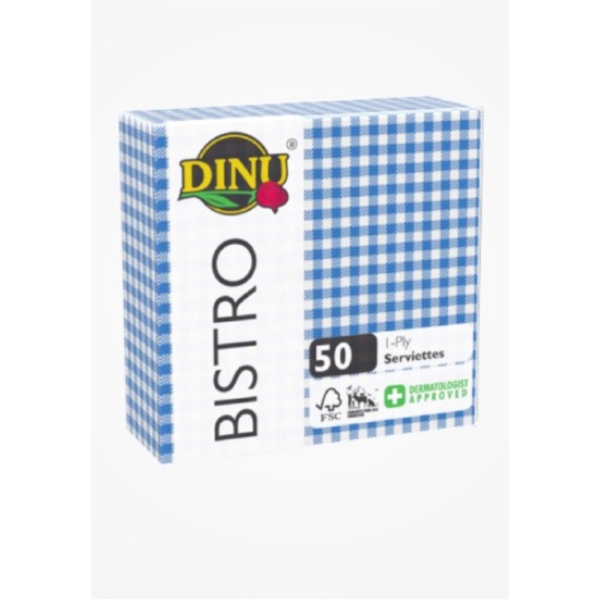 Caprichem products - Bistro Serviettes Blue One Ply 12 X 50 Per Box P/BOX