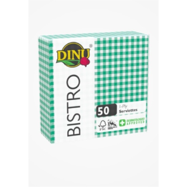 Caprichem products - Bistro Serviettes Green One Ply X 50 Pack P/PACK