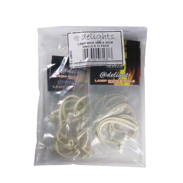 Caprichem products - @delights Lamp Wick 3mm X 30cm Single X 10 Pack P/PACK