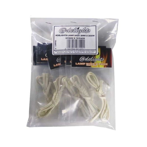 Caprichem products - @delights Lamp Wick 3mm X 30cm 3 Pack X 10 Pack P/PACK