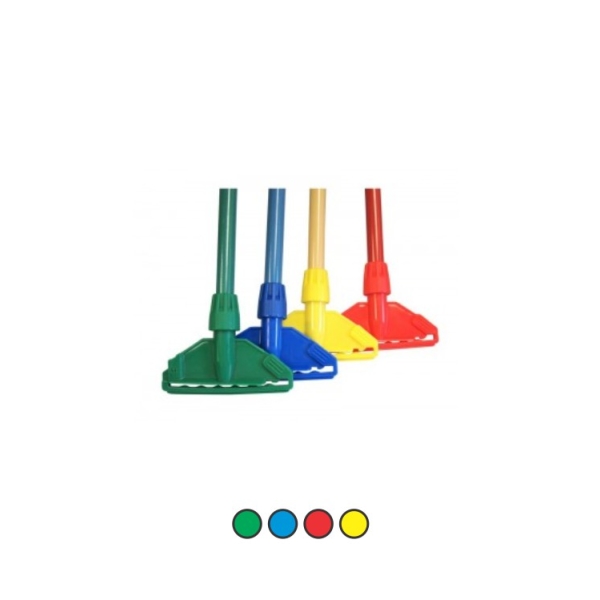 Caprichem products - Colour Coded Fan Mop Handle & Clip Only No Grip EACH