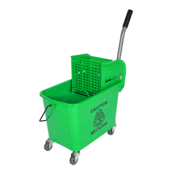 Caprichem products - 20l Econo Single Bucket Trolley System - Green EACH