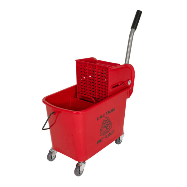 Caprichem products - 20l Econo Single Bucket Trolley System - Red EACH