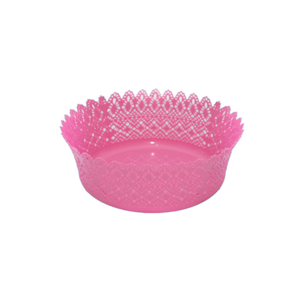 Caprichem products - Patterened Basket Round - Zephyr / Pink EACH