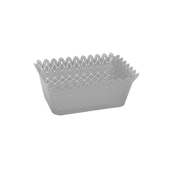 Caprichem products - Patterened Basket Rectangular - Grey EACH