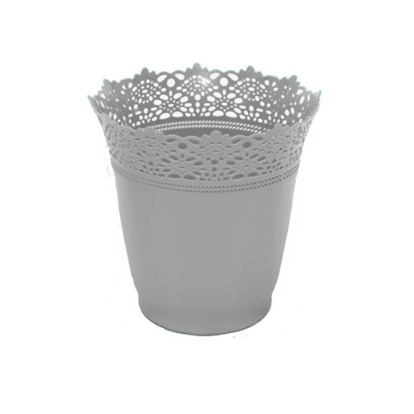 Caprichem products - Patterened Bin Round - Grey EACH