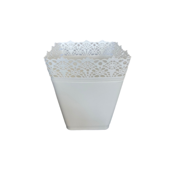 Caprichem products - Patterened Bin Square - White EACH