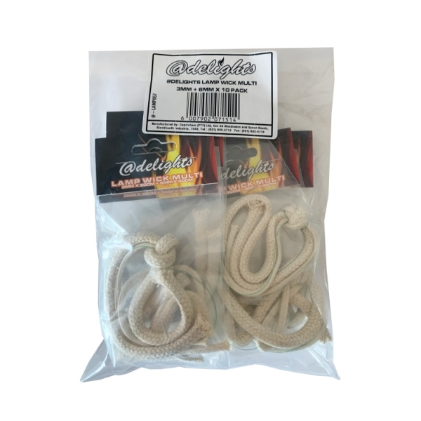 Related Products - @delights Lamp Wick Multi 3mm + 6mm X 10 Pack P/PACK