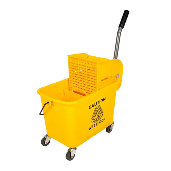 Caprichem products - 20l Econo Single Bucket Trolley System - Yellow EACH