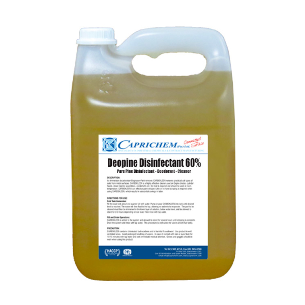 Caprichem products - Deopine Disinfectant Conc 60% 4x5l