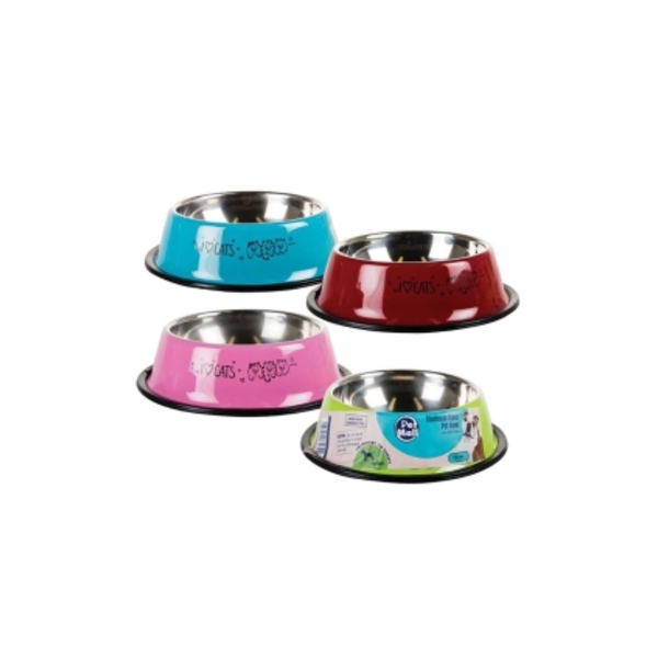 Caprichem Product - Pet Dog/cat Bowl S/s Asstd Colors 18cm EACH