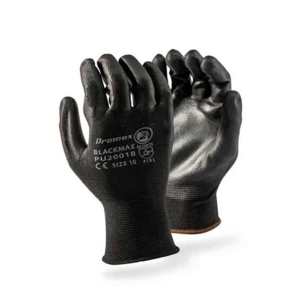 Caprichem products - Dromex Blackmax Pu Coated Glove Medium P/PAIR
