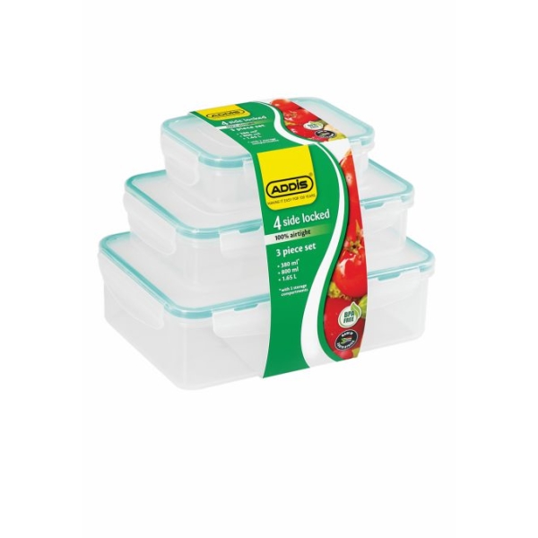 Caprichem Product - 4 Side Locked 3pc Combo Set - 360ml,800ml,1650ml # EACH
