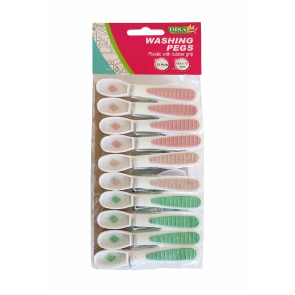 Related Products - Washing Pegs Plastic Rubber Grip 83mm 20 Pack P/PACK