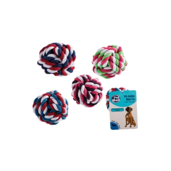 Caprichem Product - Pet Dog Toy Rope Ball Jumbo 8cm Assorted EACH