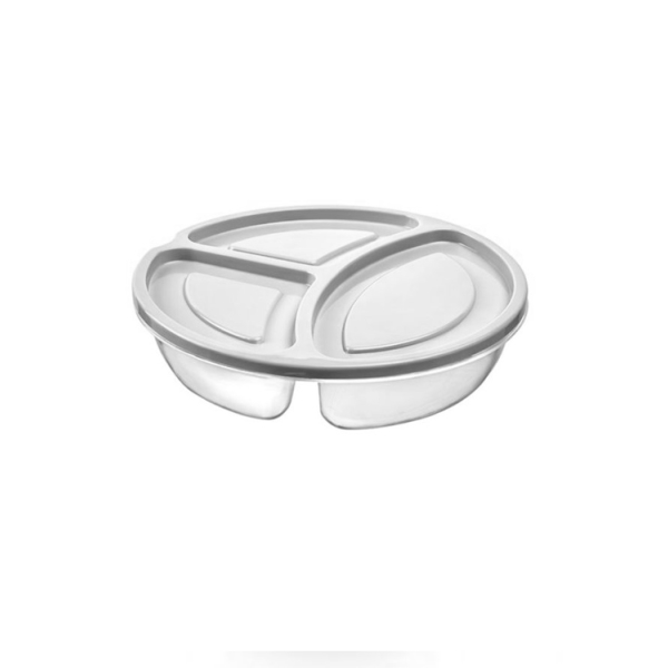 Caprichem Product - Round 3 Division Plate Matte White EACH