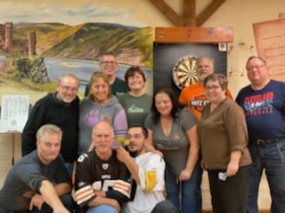 Ed, Darter Bob, Bull's Eye Bobby, Roger, Lisa, Mrs. Bull's Eye, Ruth, Carl, Fred, Casey, Ray