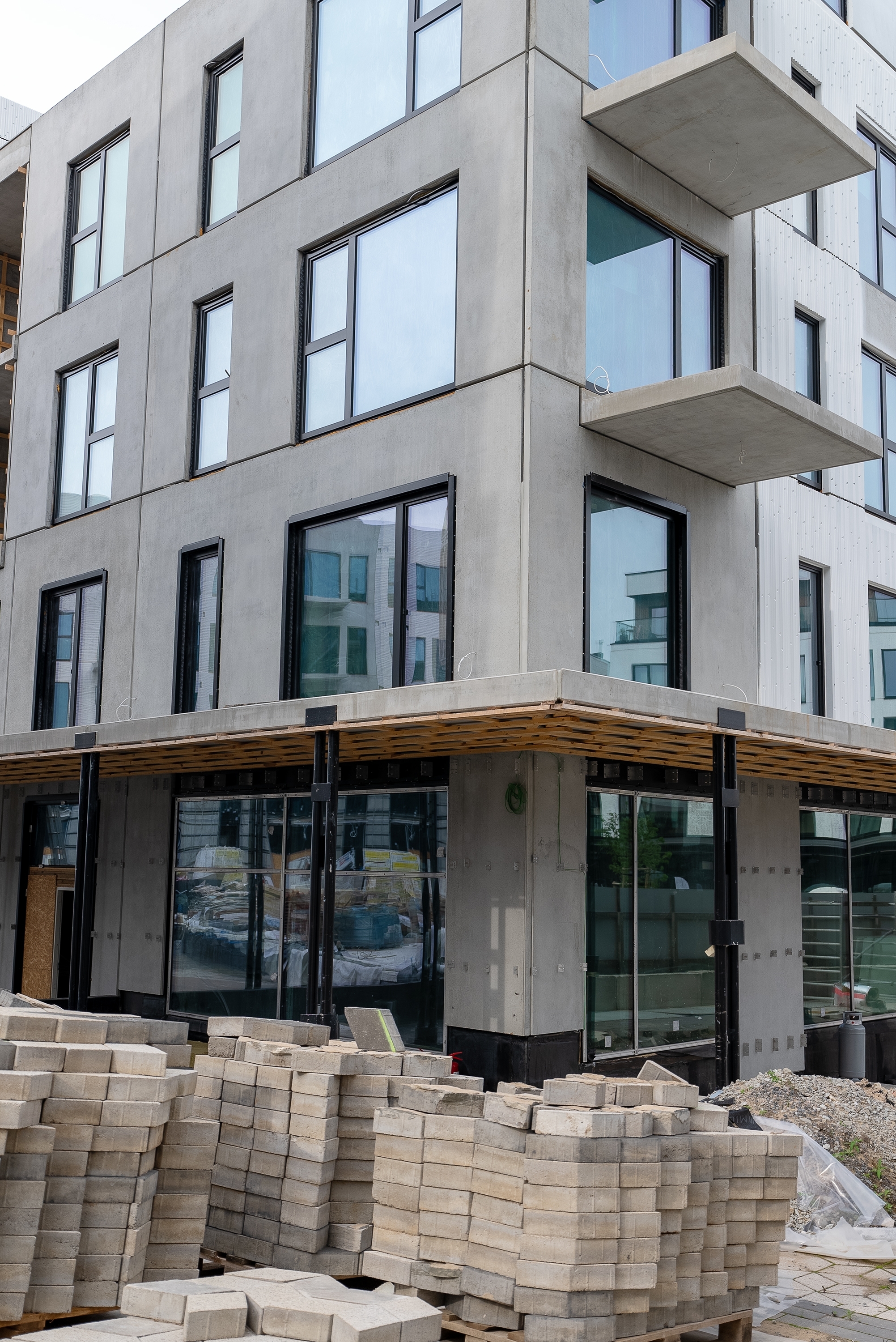 Commercial building under construction, representing the course-of-construction exposure covered by builders risk insurance